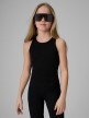  4F JUNIOR Dziewczęcy crop top 4F 4FJRSS26TSLEF327  czarny Czarny