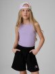  4F JUNIOR Dziewczęcy crop top 4F 4FJRSS26TSLEF327  fioletowy Fioletowy