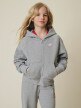 mini: Dziewczęca bluza rozpinana z kapturem 4F 4FJRSS26TSWSF2811 - szara (1)