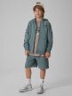 mini: Chłopięca bluza rozpinana z kapturem 4F 4FJRSS26TSWSM3052 - turkusowa (2)