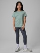 mini: Dziewczęcy t-shirt bez nadruku 4F 4FJRSS26TTSHF3554 - miętowy (5)