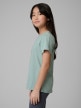 mini: Dziewczęcy t-shirt bez nadruku 4F 4FJRSS26TTSHF3554 - miętowy (3)