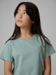 mini: Dziewczęcy t-shirt bez nadruku 4F 4FJRSS26TTSHF3554 - miętowy (4)