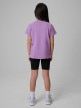 mini: Dziewczęcy t-shirt bez nadruku 4F 4FJRSS26TTSHF3554 - fioletowy (4)