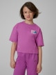 mini: Dziewczęcy t-shirt z nadrukiem 4F 4FJRSS26TTSHF3827 - fioletowy (1)