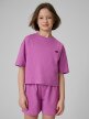 mini: Dziewczęcy t-shirt bez nadruku 4F 4FJRSS26TTSHF3841 - fioletowy (1)
