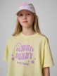 mini: Dziewczęcy t-shirt z nadrukiem 4F 4FJRSS26TTSHF3908 - żółty (3)
