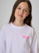mini: Dziewczęcy t-shirt z nadrukiem 4F 4FJRSS26TTSHF3910 - biały (3)
