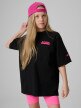  4F JUNIOR Dziewczęcy tshirt z nadrukiem 4F 4FJRSS26TTSHF3910  czarny Czarny