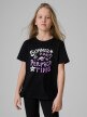 mini: Dziewczęcy t-shirt z nadrukiem 4F 4FJRSS26TTSHF3913 - czarny (1)