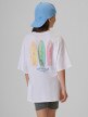 mini: Dziewczęcy t-shirt z nadrukiem 4F 4FJRSS26TTSHF3980 - biały (4)