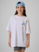 mini: Dziewczęcy t-shirt z nadrukiem 4F 4FJRSS26TTSHF3980 - biały (1)