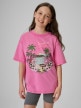 Obrazek dla: 4F JUNIOR Dziewczęcy tshirt z nadrukiem 4F 4FJRSS26TTSHF3981  różowy Różowy