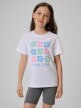 mini: Dziewczęcy t-shirt z nadrukiem 4F 4FJRSS26TTSHF3982 - biały (1)
