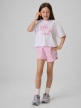 mini: Dziewczęcy crop top z nadrukiem 4F 4FJRSS26TTSHF3983 - biały (2)