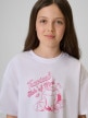 mini: Dziewczęcy crop top z nadrukiem 4F 4FJRSS26TTSHF3983 - biały (3)
