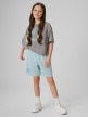mini: Dziewczęcy crop top z nadrukiem 4F 4FJRSS26TTSHF3983 - szary (2)