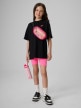 mini: Dziewczęcy t-shirt bez nadruku 4F 4FJRSS26TTSHF3984 - czarny (2)