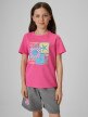 mini: Dziewczęcy t-shirt z nadrukiem 4F 4FJRSS26TTSHF4418 - różowy (1)