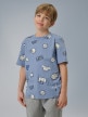  4F JUNIOR Chłopięcy tshirt z nadrukiem 4F 4FJRSS26TTSHM3466  niebieski Niebieski