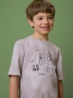 Obrazek dla: 4F JUNIOR Chłopięcy tshirt z nadrukiem 4F 4FJRSS26TTSHM3693  beżowy Beżowy