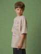 mini: Chłopięcy t-shirt z nadrukiem 4F 4FJRSS26TTSHM3697 - beżowy (3)