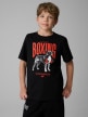  4F JUNIOR Chłopięcy tshirt z nadrukiem 4F 4FJRSS26TTSHM3830  czarny Czarny