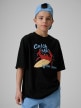 mini: Chłopięcy t-shirt z nadrukiem 4F 4FJRSS26TTSHM3903 - czarny (1)