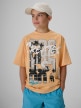 mini: Chłopięcy t-shirt z nadrukiem 4F 4FJRSS26TTSHM4167 - pomarańczowy (1)