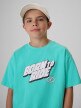 mini: Chłopięcy t-shirt z nadrukiem 4F 4FJRSS26TTSHM4174 - miętowy (3)