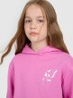 Dziewczęca bluza nierozpinana z kapturem 4F 4FJWAW25TSWSF2147 - różowa