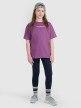mini: Dziewczęcy t-shirt z nadrukiem oversize 4F 4FJWAW25TTSHF2387 - fioletowy (2)