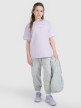 mini: Dziewczęcy t-shirt z nadrukiem oversize 4F 4FJWAW25TTSHF2387 - fioletowy (2)