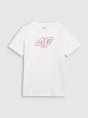 Dziewczęcy t-shirt z nadrukiem 4F 4FJWAW25TTSHF2388 - biały