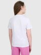 Dziewczęcy t-shirt z nadrukiem 4F 4FJWAW25TTSHF2388 - biały