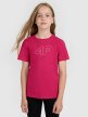Dziewczęcy t-shirt z nadrukiem 4F 4FJWAW25TTSHF2388 - różowy