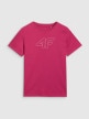 Dziewczęcy t-shirt z nadrukiem 4F 4FJWAW25TTSHF2388 - różowy