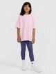 Dziewczęcy t-shirt oversize z nadrukiem 4F 4FJWAW25TTSHF2394 - różowy