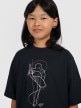 mini: Dziewczęcy t-shirt oversize z nadrukiem 4F 4FJWAW25TTSHF2395 - czarny (4)