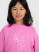 mini: Dziewczęcy t-shirt oversize z nadrukiem 4F 4FJWAW25TTSHF2395 - różowy (4)