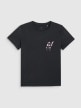Dziewczęcy t-shirt z nadrukiem 4F 4FJWAW25TTSHF2396 - czarny