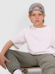 Chłopięcy t-shirt oversize 4F 4FJWAW25TTSHM2411 - biały
