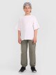 Chłopięcy t-shirt oversize 4F 4FJWAW25TTSHM2411 - biały
