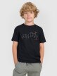  4F JUNIOR Chłopięcy tshirt z nadrukiem 4F 4FJWAW25TTSHM2414  czarny Czarny