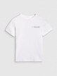 Chłopięcy t-shirt z nadrukiem 4F 4FJWAW25TTSHM2415 - biały