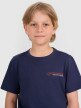 Chłopięcy t-shirt z nadrukiem 4F 4FJWAW25TTSHM2415 - granatowy