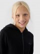 Dziewczęca bluza dresowa rozpinana z kapturem 4F 4FJWMM00TSWSF1315 - czarna