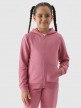 Dziewczęca bluza dresowa rozpinana z kapturem 4F 4FJWMM00TSWSF1315 - różowa