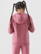 Dziewczęca bluza dresowa rozpinana z kapturem 4F 4FJWMM00TSWSF1315 - różowa