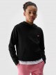 4F JUNIOR Dziewczęca bluza dresowa nierozpinana z kapturem 4F 4FJWMM00TSWSF1316  czarna Czarny